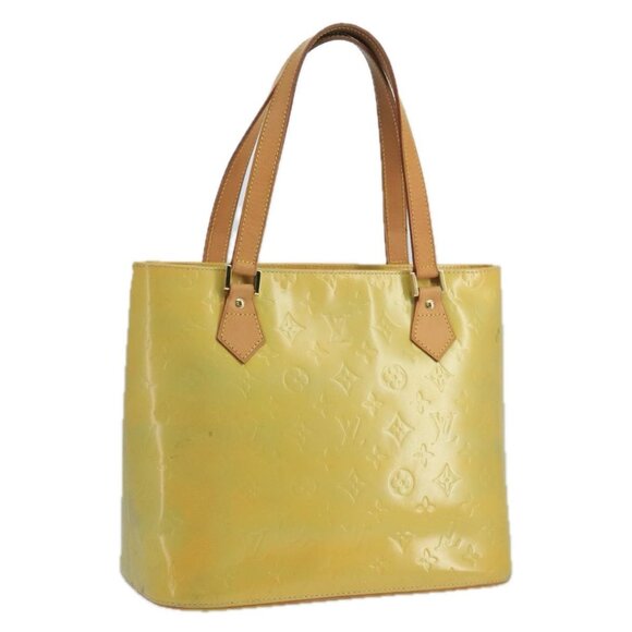 LOUIS VUITTON Monogram Vernis Houston Hand Bag Gris LV Auth - Picture 1 of 16